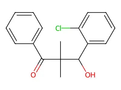 1-Propanone, 3-(2-chlorophenyl)-2,2-dimethyl-3-hydroxy-1-phenyl- structure