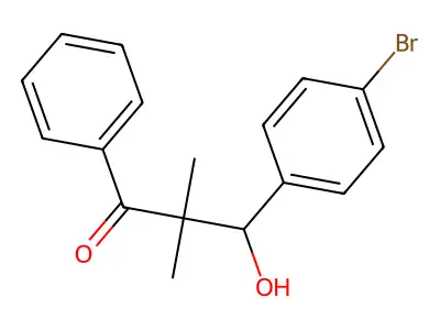1-Propanone, 3-(4-bromophenyl)-2,2-dimethyl-3-hydroxy-1-phenyl- structure