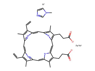 (N-Methylimidazole)protoheme structure