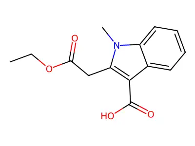 2-Ethoxycarbonylmethyl-1-methylindole-3-carboxylic acid structure
