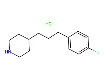Piperidine, 4-(3-(4-fluorophenyl)propyl)-, hydrochloride structure
