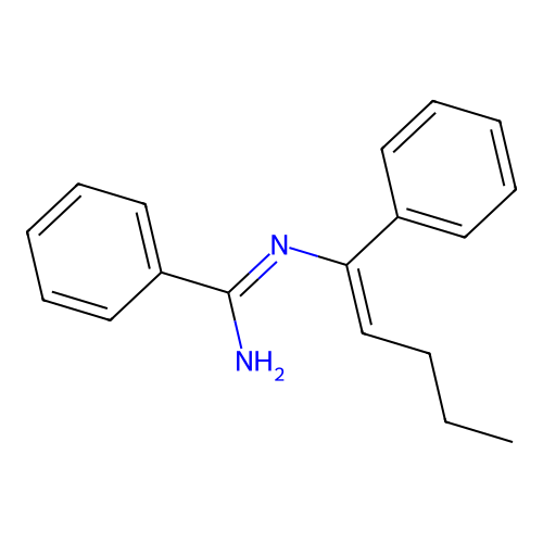 N'-[(E)-1-phenylpent-1-enyl]benzenecarboximidamide structure