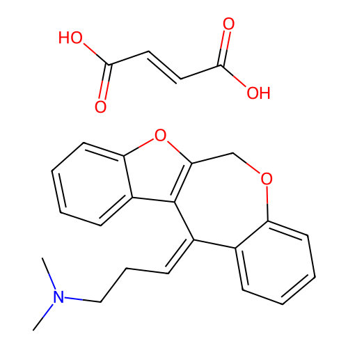 5-(3-Dimethylamino propyliden)-benzofuro(2,3-c)benzoxepin-1 structure