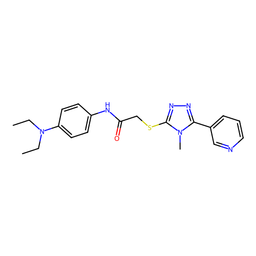 N-(4-(diethylamino)phenyl)-2-((4-methyl-5-(pyridin-3-yl)-4H-1,2,4-triazol-3-yl)thio)acetamide structure