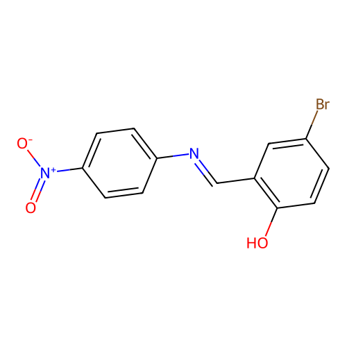 4-bromo-2-{(E)-[(4-nitrophenyl)imino]methyl}phenol structure