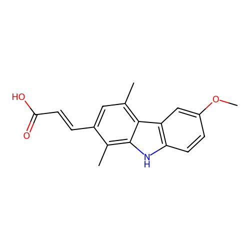 3-(6-Methoxy-1,4-dimethyl-9H-carbazol-2-yl)acrylic acid structure