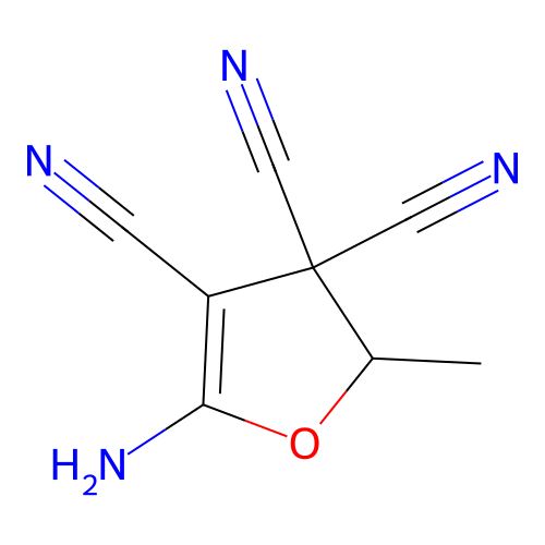 5-amino-2-methylfuran-3,3,4(2H)-tricarbonitrile structure