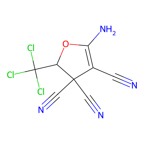 5-amino-2-(trichloromethyl)furan-3,3,4(2H)-tricarbonitrile structure