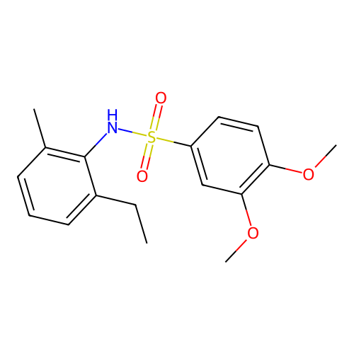 N-(2-ethyl-6-methylphenyl)-3,4-dimethoxybenzenesulfonamide structure