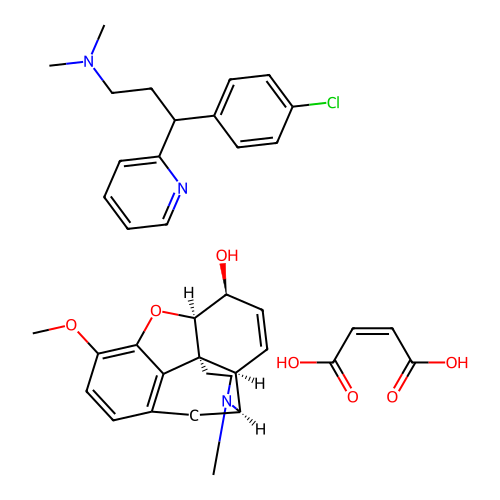 Chlorpheniramine maleate mixture with codeine structure