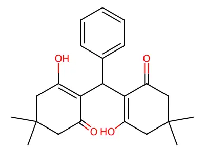 3-hydroxy-2-[(2-hydroxy-4,4-dimethyl-6-oxocyclohexen-1-yl)-phenylmethyl]-5,5-dimethylcyclohex-2-en-1-one structure