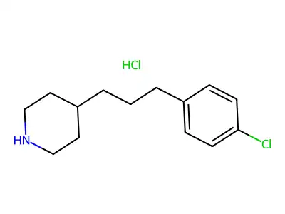 Piperidine, 4-(3-(4-chlorophenyl)propyl)-, hydrochloride structure