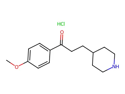 1-Propanone, 1-(4-methoxyphenyl)-3-(4-piperidinyl)-, hydrochloride structure