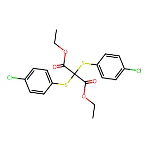 Diethyl 2,2-bis[(4-chlorophenyl)sulfanyl]malonate structure