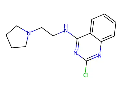 2-Chloro-4-[[2-[1-pyrrolidinyl]ethyl]amino]quinazoline structure