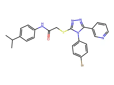 2-{[4-(4-bromophenyl)-5-(pyridin-3-yl)-4H-1,2,4-triazol-3-yl]sulfanyl}-N-[4-(propan-2-yl)phenyl]acetamide structure