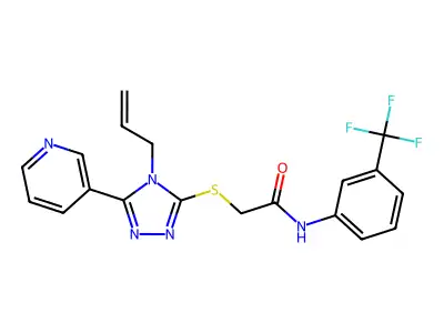 2-{[4-(prop-2-en-1-yl)-5-(pyridin-3-yl)-4H-1,2,4-triazol-3-yl]sulfanyl}-N-[3-(trifluoromethyl)phenyl]acetamide structure