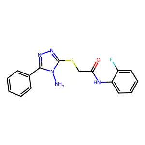 2-((4-amino-5-phenyl-4H-1,2,4-triazol-3-yl)thio)-N-(2-fluorophenyl)acetamide structure