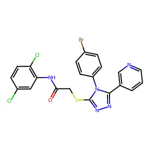 2-{[4-(4-bromophenyl)-5-(pyridin-3-yl)-4H-1,2,4-triazol-3-yl]sulfanyl}-N-(2,5-dichlorophenyl)acetamide structure