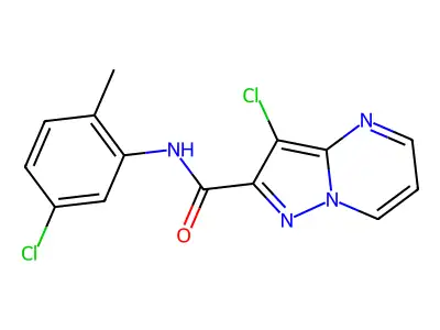3-chloro-N-(5-chloro-2-methylphenyl)pyrazolo[1,5-a]pyrimidine-2-carboxamide structure