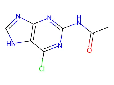 N-(6-chloro-5H-purin-2-yl)acetamide structure