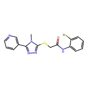 N-(2-bromophenyl)-2-{[4-methyl-5-(pyridin-3-yl)-4H-1,2,4-triazol-3-yl]sulfanyl}acetamide structure