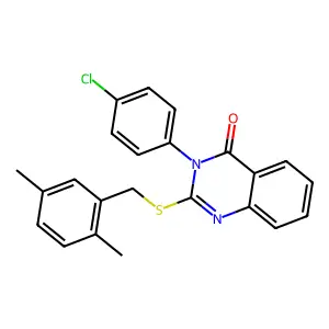 3-(4-Chlorophenyl)-2-((2,5-dimethylbenzyl)thio)-4(3H)-quinazolinone structure
