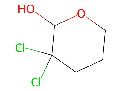 3,3-dichlorooxan-2-ol structure