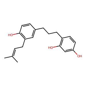 4-(3-(4-Hydroxy-3-(3-methyl-2-buten-1-yl)phenyl)propyl)-1,3-benzenediol structure