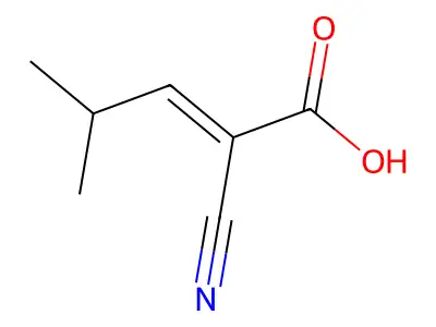 2-Cyano-4-methylpent-2-enoic acid structure