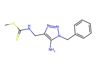 methyl N-[(5-amino-1-benzyltriazol-4-yl)methyl]carbamodithioate structure