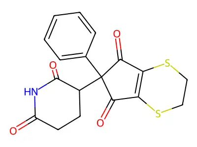 3-(2-(1,3-Dioxo-2-phenyl-4,5,6,7-tetrahydro-4,7-dithiaindanyl))glutarimide structure