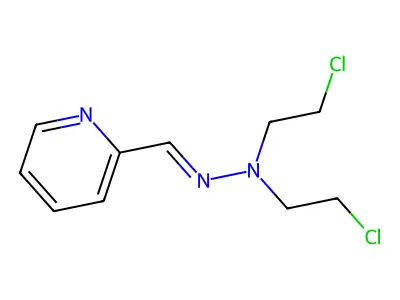 2-chloro-N-(2-chloroethyl)-N-(pyridin-2-ylmethylideneamino)ethanamine structure