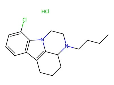 1H-Pyrazino(3,2,1-jk)carbazole, 2,3,3a,4,5,6-hexahydro-3-butyl-10-chloro-, hydrochloride structure