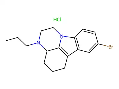 1H-Pyrazino(3,2,1-jk)carbazole, 2,3,3a,4,5,6-hexahydro-8-bromo-3-propyl-, hydrochloride structure