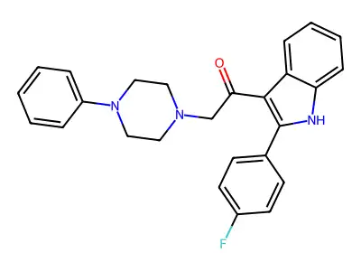 Ethanone, 1-(2-(4-fluorophenyl)-1H-indol-3-yl)-2-(4-phenyl-1-piperazinyl)- structure