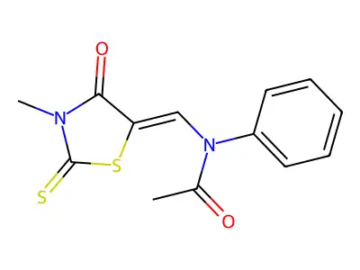 N-[(3-Methyl-4-oxo-2-thioxo-5-thiazolidinylidene)methyl]-N-phenylacetamide structure