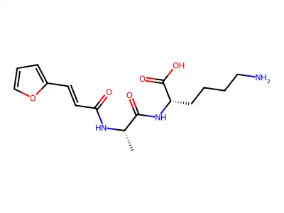 6-Amino-2-[2-[3-(furan-2-yl)prop-2-enoylamino]propanoylamino]hexanoic acid structure