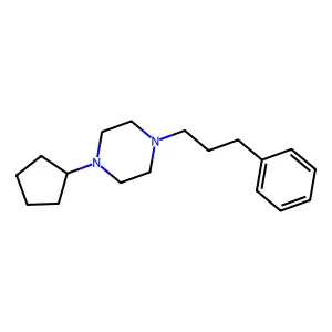 1-Cyclopentyl-4-(3-phenylpropyl)piperazine structure