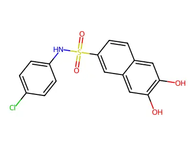 N-(4-Chlorophenyl)-6,7-dihydroxynaphthalene-2-sulphonamide structure
