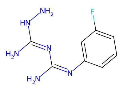 1-amino-2-[N'-(3-fluorophenyl)carbamimidoyl]guanidine structure