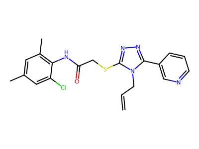 N-(2-chloro-4,6-dimethylphenyl)-2-{[4-(prop-2-en-1-yl)-5-(pyridin-3-yl)-4H-1,2,4-triazol-3-yl]sulfanyl}acetamide structure