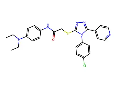 2-{[4-(4-chlorophenyl)-5-(pyridin-4-yl)-4H-1,2,4-triazol-3-yl]sulfanyl}-N-[4-(diethylamino)phenyl]acetamide structure