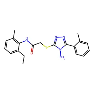 2-[4-amino-5-(2-methylphenyl)(1,2,4-triazol-3-ylthio)]-N-(6-ethyl-2-methylphen yl)acetamide structure