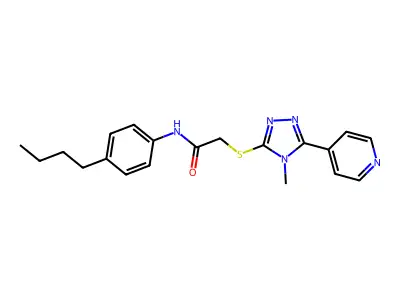 N-(4-butylphenyl)-2-{[4-methyl-5-(pyridin-4-yl)-4H-1,2,4-triazol-3-yl]sulfanyl}acetamide structure