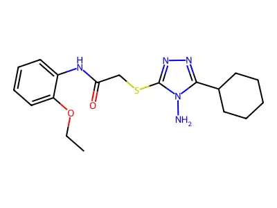 2-((4-amino-5-cyclohexyl-4H-1,2,4-triazol-3-yl)thio)-N-(2-ethoxyphenyl)acetamide structure
