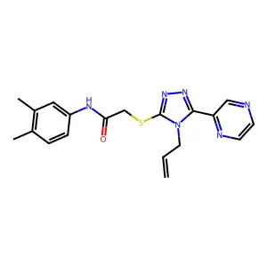 N-(3,4-dimethylphenyl)-2-{[4-(prop-2-en-1-yl)-5-(pyrazin-2-yl)-4H-1,2,4-triazol-3-yl]sulfanyl}acetamide structure