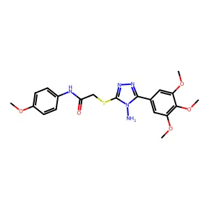 2-{[4-amino-5-(3,4,5-trimethoxyphenyl)-4H-1,2,4-triazol-3-yl]sulfanyl}-N-(4-methoxyphenyl)acetamide structure