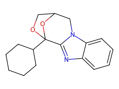 1,4-Epoxy-1H,3H-(1,4)oxazepino(4,3-a)benzimidazole, 4,5-dihydro-1-cyclohexyl- structure