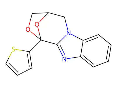 1,4-Epoxy-1H,3H-(1,4)oxazepino(4,3-a)benzimidazole, 4,5-dihydro-1-(2-thienyl)- structure